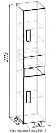 Шкаф МЦН 3 Хйпер Венге(прихожая) / Hyper_1