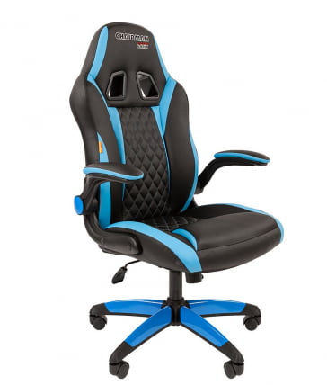 Кресло геймерское CХАИРМАН ДРАЙВ (ГАМЕ) 15 Черный Голубой / CHAIRMAN (GAME)_0