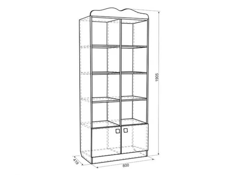 Стеллаж Фэнтези МДФ-03 Белый рамух / MDF-03_1