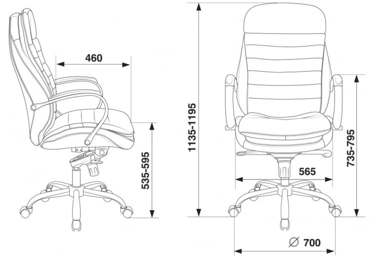 Кресло руководителя Бюрократ Т-9950 экокожа БЛАCК / T-9950 BLACK_4