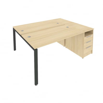 Рабочая станция с опорной тумбой Метал Сйстем Б.РС-СТП-2.3 Акация/Антрацит / Metal System_0