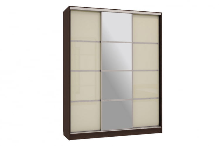 Шкаф-купе Бассо 2-600 с зеркалом СК-01Б37 венге/крем / SK-01B37_0