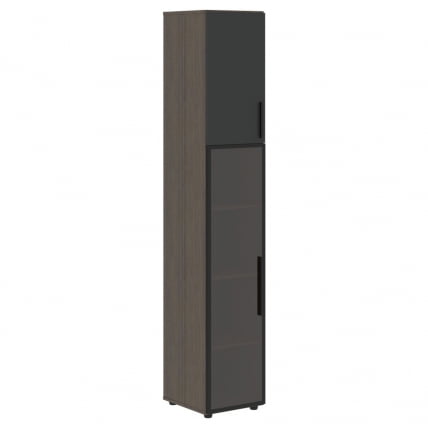 Шкаф-колонка комбинированный (левый) ВЕЛИОН ВХCС 40.2 Л Яшма черный Дуб Сильвер / VELION VHCS L_1