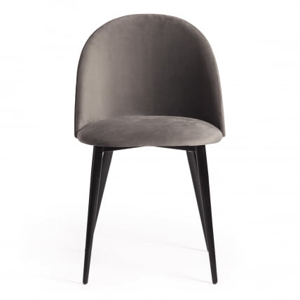 Стул МОНРО (мод. 710) ткань/металл, 56х51х80 см, высота до сиденья 47 см, серый баркхат 26/черный / MONRO (mod. barkhat_4