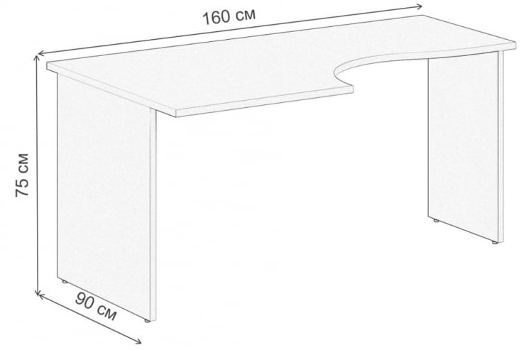 Стол эргономичный левый Сигма СГ.422.ОД.Л Дуб темный / Sigma SG.422.OD.L_1