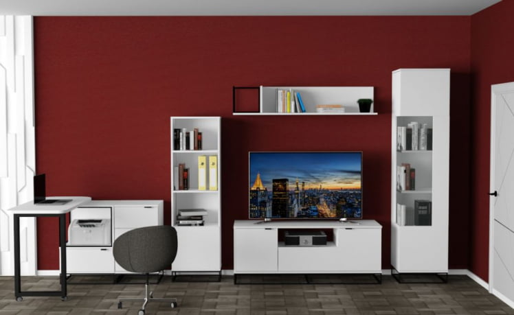 Полка навесная Ситй средняя белый / City_9