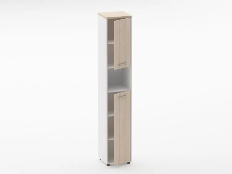 Шкаф 5 узкий закрытый, с нишей Дека 10.23.14Пр Туя/Белый / Deka_1