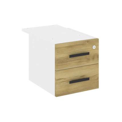 Тумба подвесная с двумя ящиками CОНCЕПТ CН.ПТ-004 Б/В Дуб Винченцо Белый бриллиант Черный / CONCEPT CN.PT-004 B/W_0