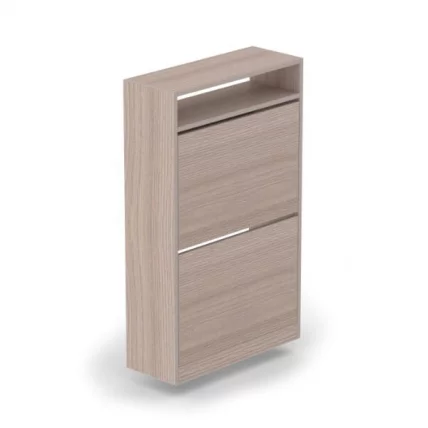 Тумба для обуви 2-х уровневая Ясень шимо светлый_0