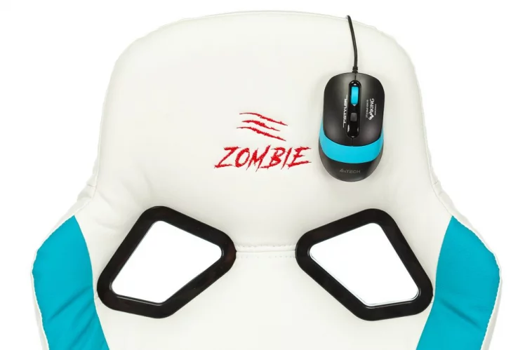 Геймерское кресло Бюрократ ЗОМБИЕ РУННЕР Белый-голубой / ZOMBIE RUNNER_12