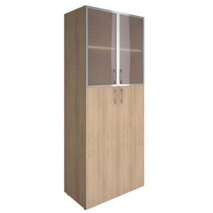 Шкаф книжный со стеклом в раме без топа ЙАЛТА ЛТ-СТ 1.7Р Снежная Патина / YALTA LT-ST 1.7R_0