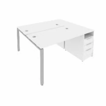 Рабочая станция с опорной тумбой Метал Сйстем Б.РС-СТП-2.2 Белый/Серый / Metal System_0