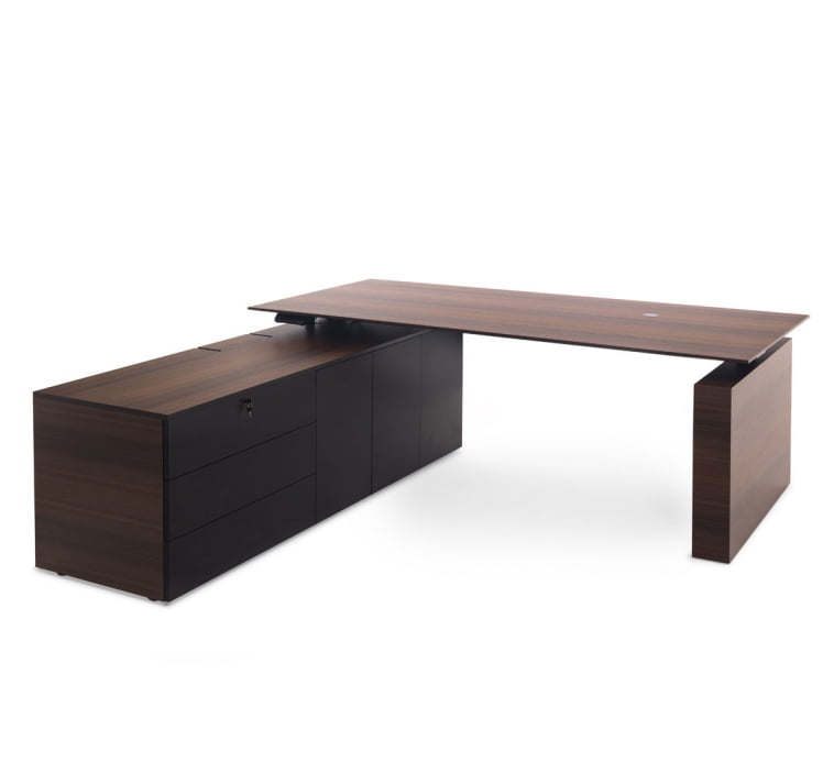 ТЕСЛА Стол письм. с тумбой СКС ЭВКАЛИПТ МОРЕН/ЧЕРН 110 103 ЕCЛ БЛ / TESLA SX ECL BL_0