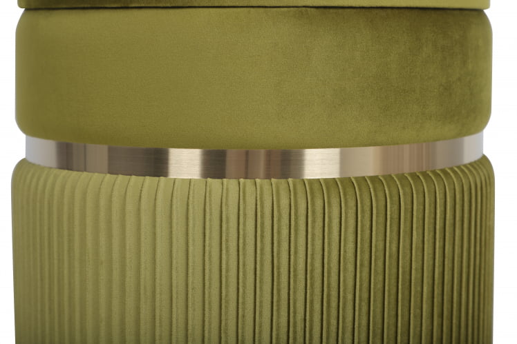 Пуф Миранда с ящиком велюр Оливковый_5