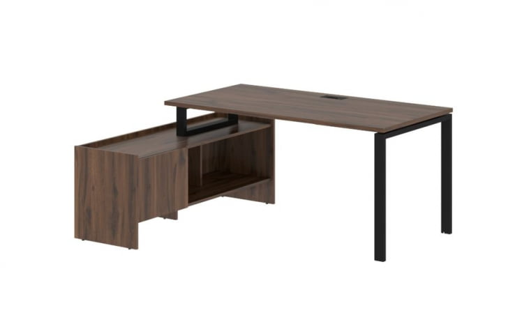 Стол с тумбой ЕДИС ЕУCТ 17814 Дуб Денвер темный Черный / EDIS EUCT_0