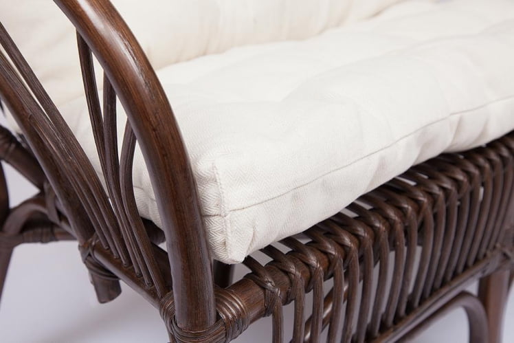 КОМПЛЕКТ НЕВ БОГОТА ( диван + 2 кресла + стол со стеклом ) /с подушками/ ротанг, кр:61х67х78,5см, дв:108х66х78,5см, ст:Д60х56,5см, валнут (грецкий орех) / NEW BOGOTA ст:D60х56,5см, walnut_6