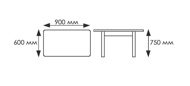 Стол обеденный Прямоугольный 900 600 фп Ракушки С002 ЛДСП серый_1