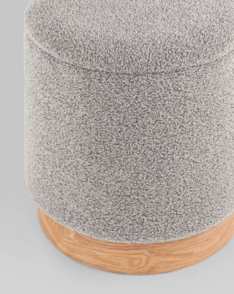 Пуф с ящиком Холли С букле серый / S_2