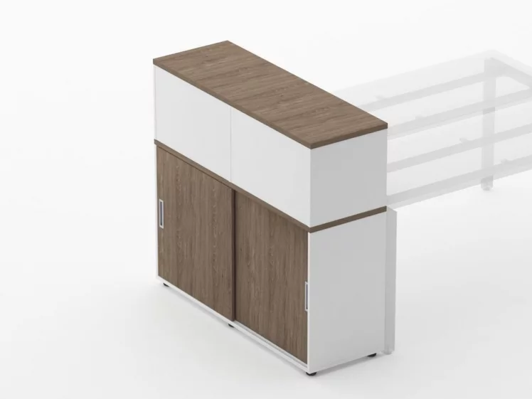 Тумба комбинированная высокая для рабочего модуля Дека 9.04.125 Дуб Верцаска/Белый / Deka_4