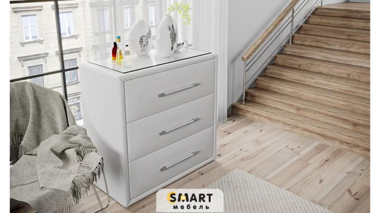 Комод со стеклом Элис Светлый_0