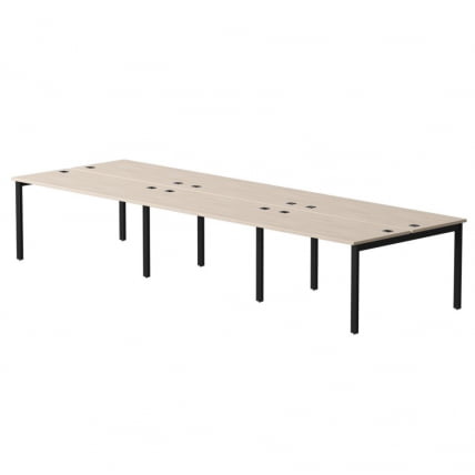 Бенч-система на 6 мест на металлокаркасе, опоры 45 гр Еверпроф ЕВО 254С017 (4740) Дуб Соната Черный / Everprof EVO 254S017_0