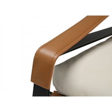 Кожаное кресло ЕРК-ЛC03-ГЙ, коричневое, белое / ERK-LC03-GY,_5