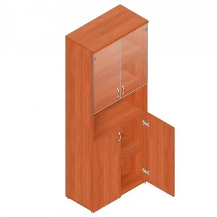 Шкаф для документов с прозрачными стеклами Р.Ш-4СБ вишня Оксфорд_0