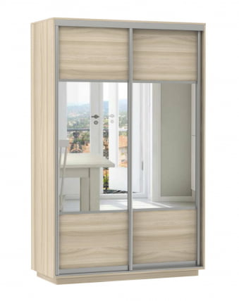 Шкаф-купе двухдверный Экспресс Дуо Комби 1400х2200х Ясень шимо светлый / 1400х2200h_0