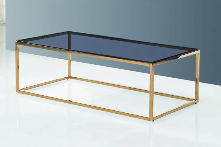 Журнальный стол ТАУН 120кс60 Золото (стекло смоке) / 120x60 smoke)_1