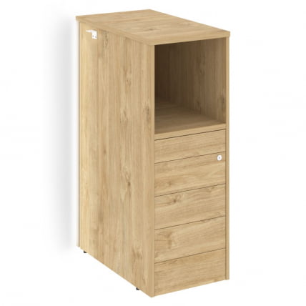 Тумба с подсветкой 5 ящиков ТИП-ОН, проходная  средняя ОНИКС О.Р-ТВ-5ТИП.С Тиквуд светлый / TIP-ON, ONIX O.R-TV-5TIP.S_0