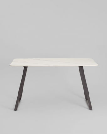 Стол обеденный Вермонт 140*80 см керамика белая ножки серые / Vermont_2