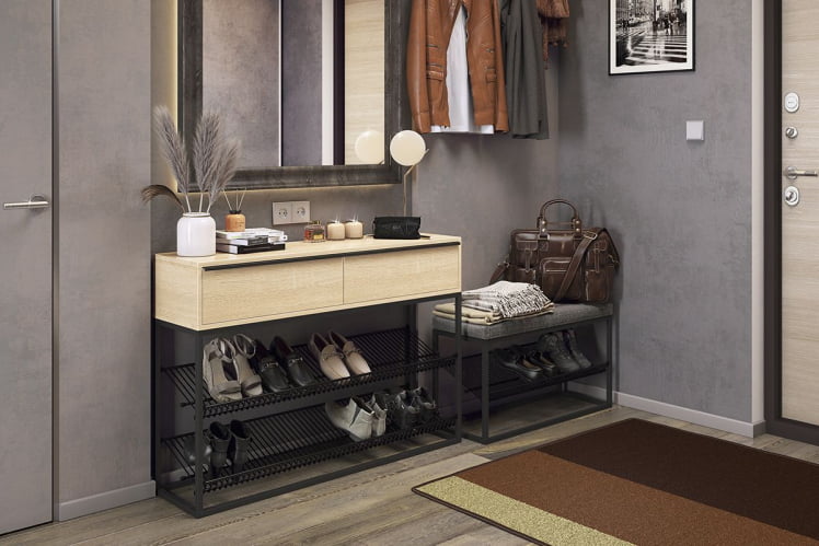 Обувница Крафт 1 ЛМН-11 черный муар/графит / LMN-11_1