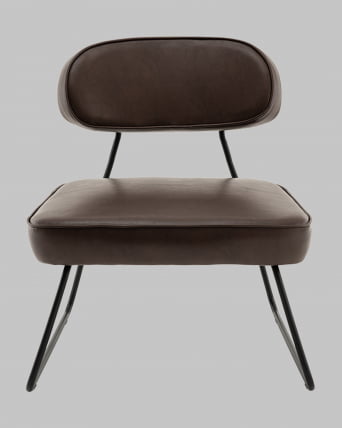 Кресло Кате нев ткань экокожа коричневый / Kate new_2