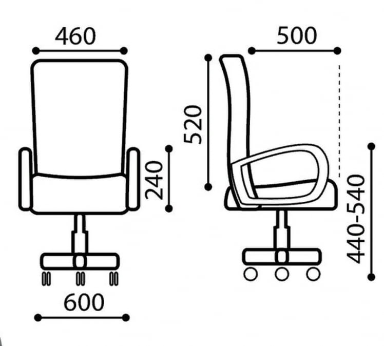 Кресло Ирис Черно-синее Черный пластик_1