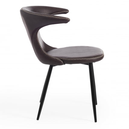 Стул ФЛАИР (мод. 9020) экокожа/металл, 60 х 56 х 78 см , коричневый 1/черный / FLAIR (mod._1