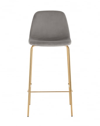 Стул барный Валенсия СН золотые ножки велюр Серый / SN_1