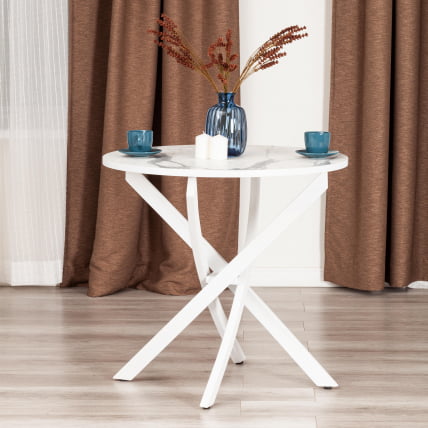 Стол МАНЗАНА ЛДСП/ХПЛ/металл, 80 х 80 х 75 см, Мрамор светлый/белый / MANZANA ЛДСП/HPL/металл,_4