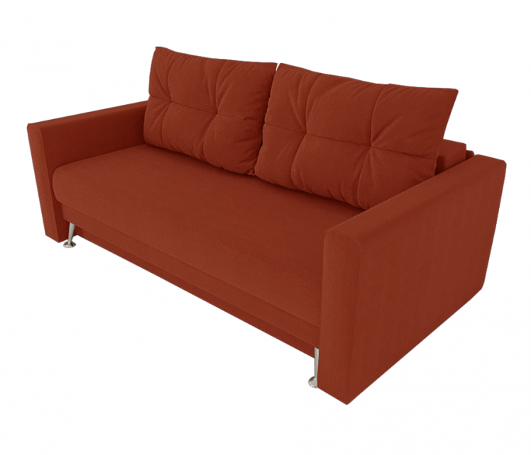 Диван Квадро с мягкими подлокотниками (Берхоусе) Цвет фасада: Оранж Велюто 27; Тип: Прямой; Материал фасада: Металл/Велюр / (Berhouse)_0