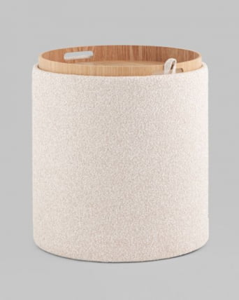 Пуф-столик с ящиком Хюгге С букле бежевый / S_7