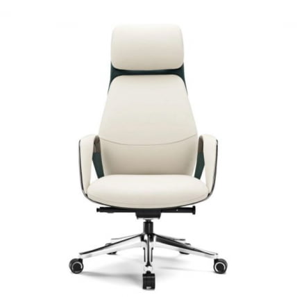Эргономичное кресло руководителя Еурека ОC07 СЕРЕНЕ (Наппа кожа), белое / Eureka OC07 SERENE (Nappa_2