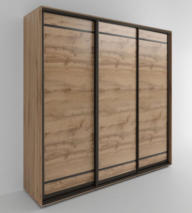 Шкаф-купе 3-х дверный Акцент-Лайт Д3 2400х600 Дуб крафт золотой_0