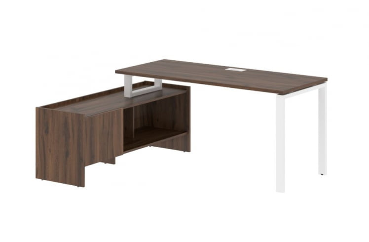 Стол с тумбой ЕДИС ЕУCТ 17614 Дуб Денвер темный Белый / EDIS EUCT_0