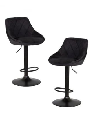 Стул барный ДОБРИН ЛОГАН БЛАCК (черный велюр (МДЖ9-101)) 2 шт / DOBRIN LOGAN BLACK (MJ9-101))_0