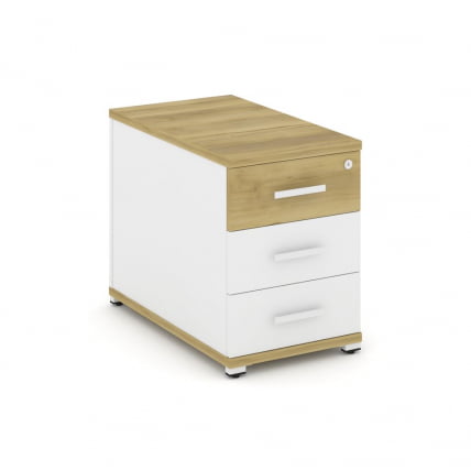 Тумба опорная приставная с 3-мя ящиками CОНCЕПТ CН.ТГО-001 Б/В Дуб Винченцо Белый бриллиант Белый / CONCEPT CN.TGO-001 B/W_0