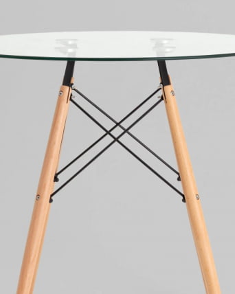 Стол круглый ЕАМЕС ДСВ НЕВ Д=80 прозрачный стеклянный / EAMES DSW NEW D=80_2