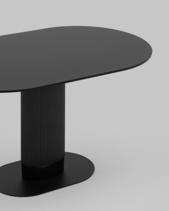 Стол овальный обеденный Мйстерй 130*80 черный / Mystery_5