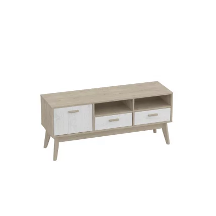 Тумба под ТВ Калгари 05 Дуб натуральный светлый-белый матовый_0