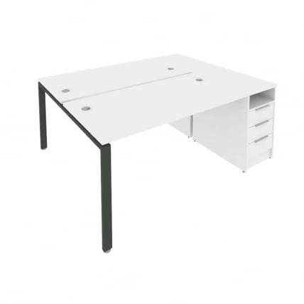 Рабочая станция с опорной тумбой Метал Сйстем Б.РС-СТП-2.3 Белый/Антрацит / Metal System_0