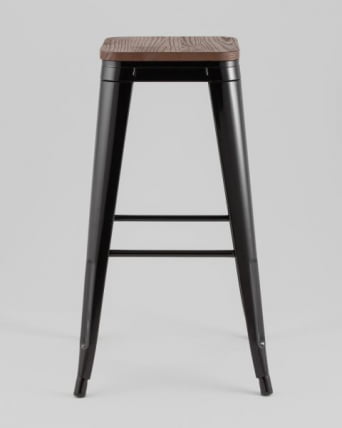 Стул барный ТОЛИКС черный глянцевый + темное дерево КД / TOLIX KD_4