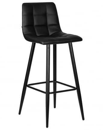 Стул барный ДОБРИН НИCОЛЕ (черные матовые ножки, черная экокожа (П-01)) / DOBRIN NICOLE (P-01))_0